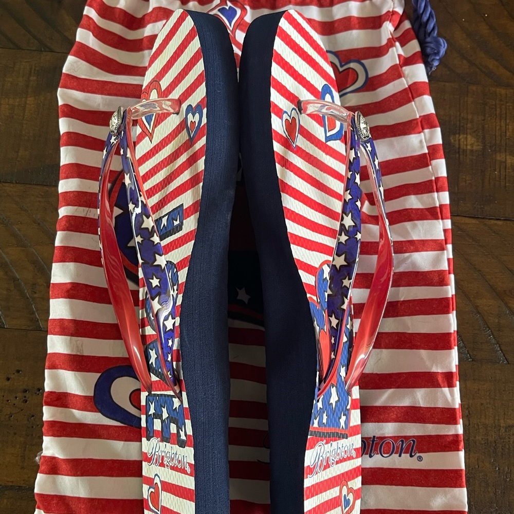 Brighton Patriotic Flip Flops size 7 - Picture 4 of 6